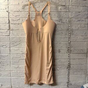 SlimTrim OverBra by Biflex Nude Shapewear Slip Dress Built-In Bra | Large 36